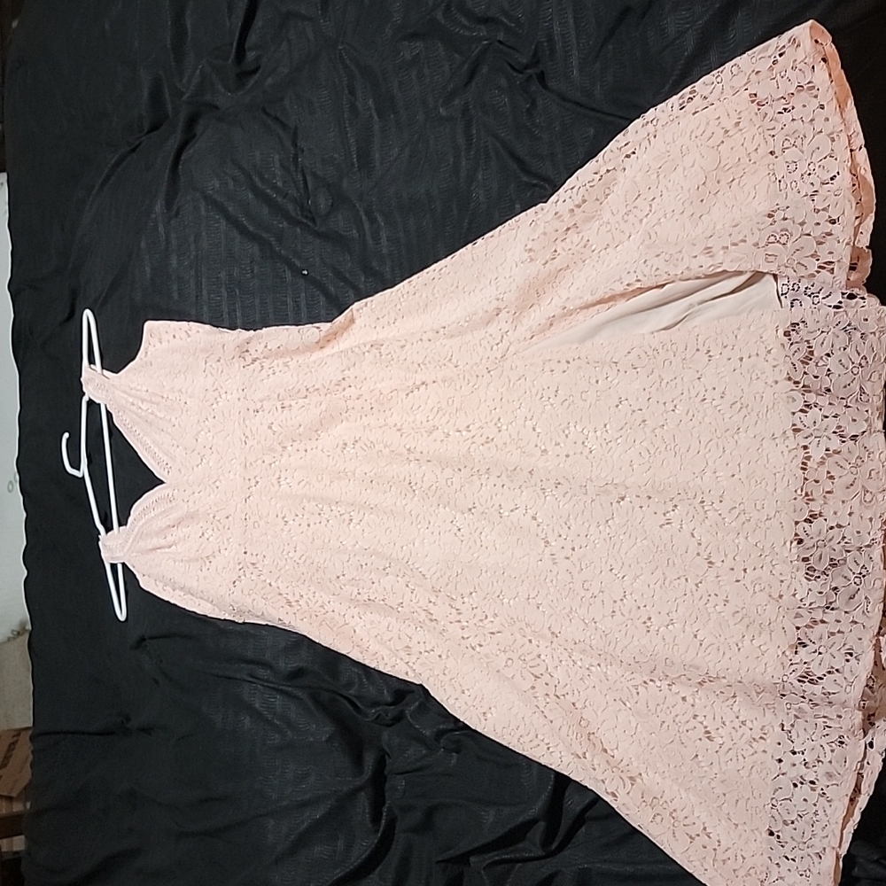 Pale pink lace dress
